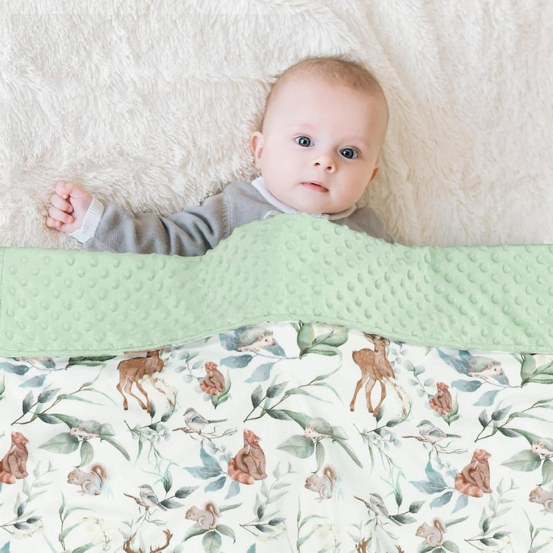 TANOFAR Baby Blankets for Unisex Boys Girls, Ultra Soft Minky Blanket with Double Layer Dotted, Breathable and Lightweight Receiving Blanket for Newborns, 30x40 Inches, Woodland Animal - Image 2